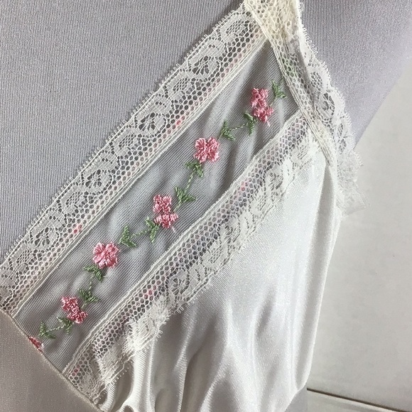 Vintage 2 pc pink rose peignoir maxi gown robe set M NWT - Picture 10 of 15